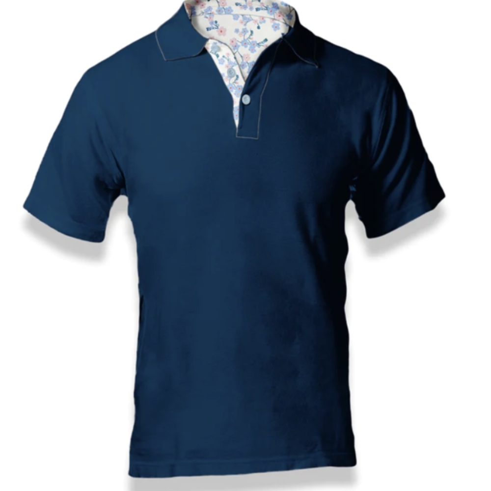 Nvrlnd country club navy blue polo golf shirt